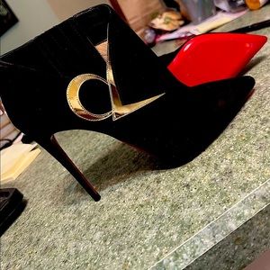 NEW Christian Louboutin RedBottom Suede Bootie NEVER WORN Size 36 1/2 (6 1/2 US)